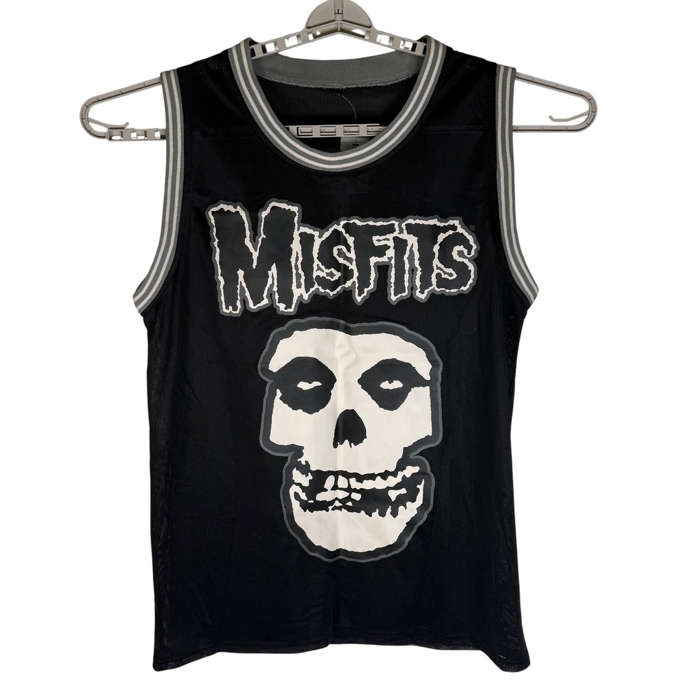Hot Topic Misfits Skull 138 Basketball Jersey Black Mesh Punk Tank Top XXL NWT - Picture 2 of 7